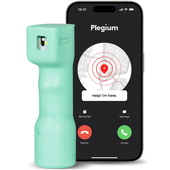 Plegium® Smart LED Alarm Red UV Dye Marking Keychain Pepper Spray w/ Safety App - Keychain Pepper Spray in Hard Shell