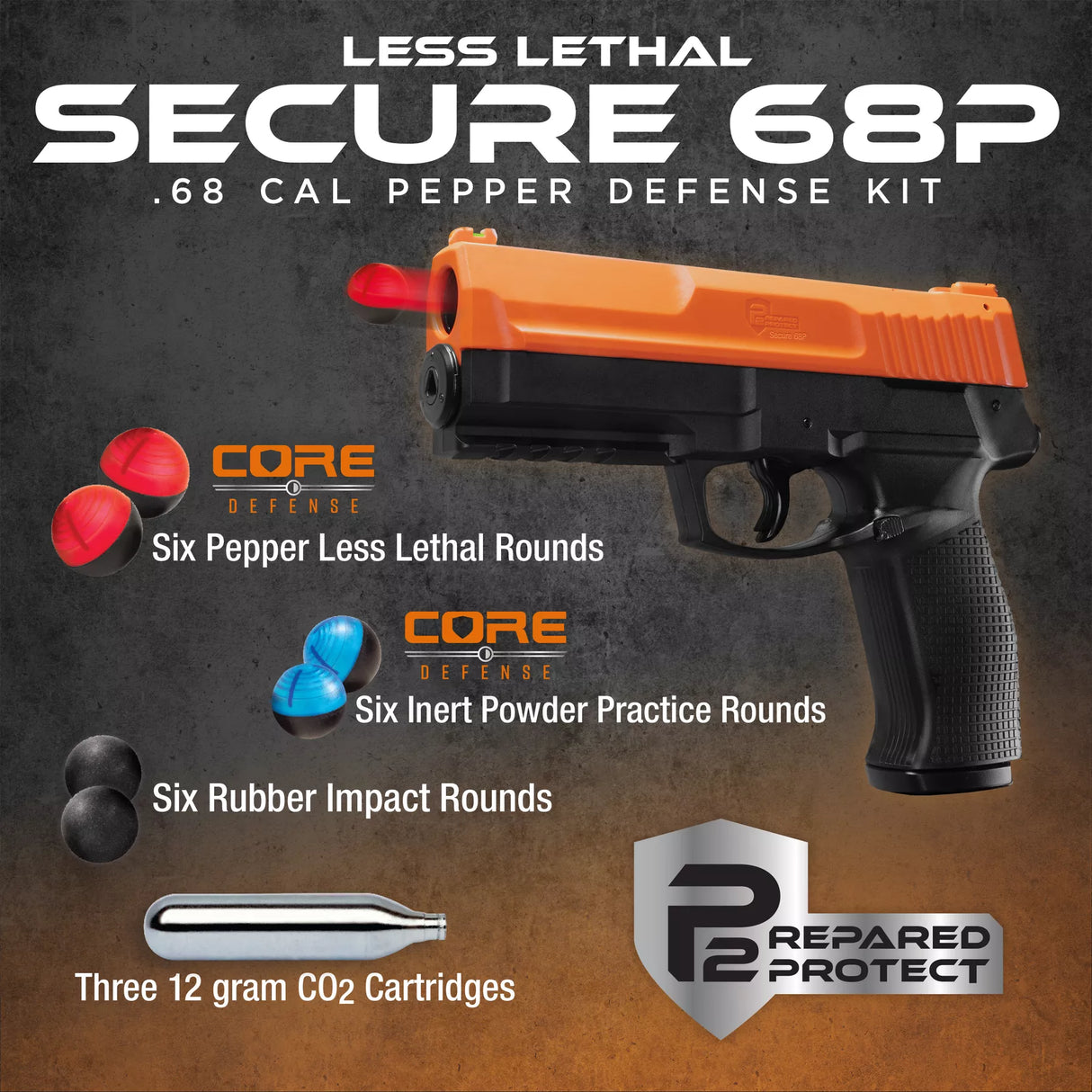 Prepared 2 Protect Secure 68P Self-Defense Pepper Ball Kit
