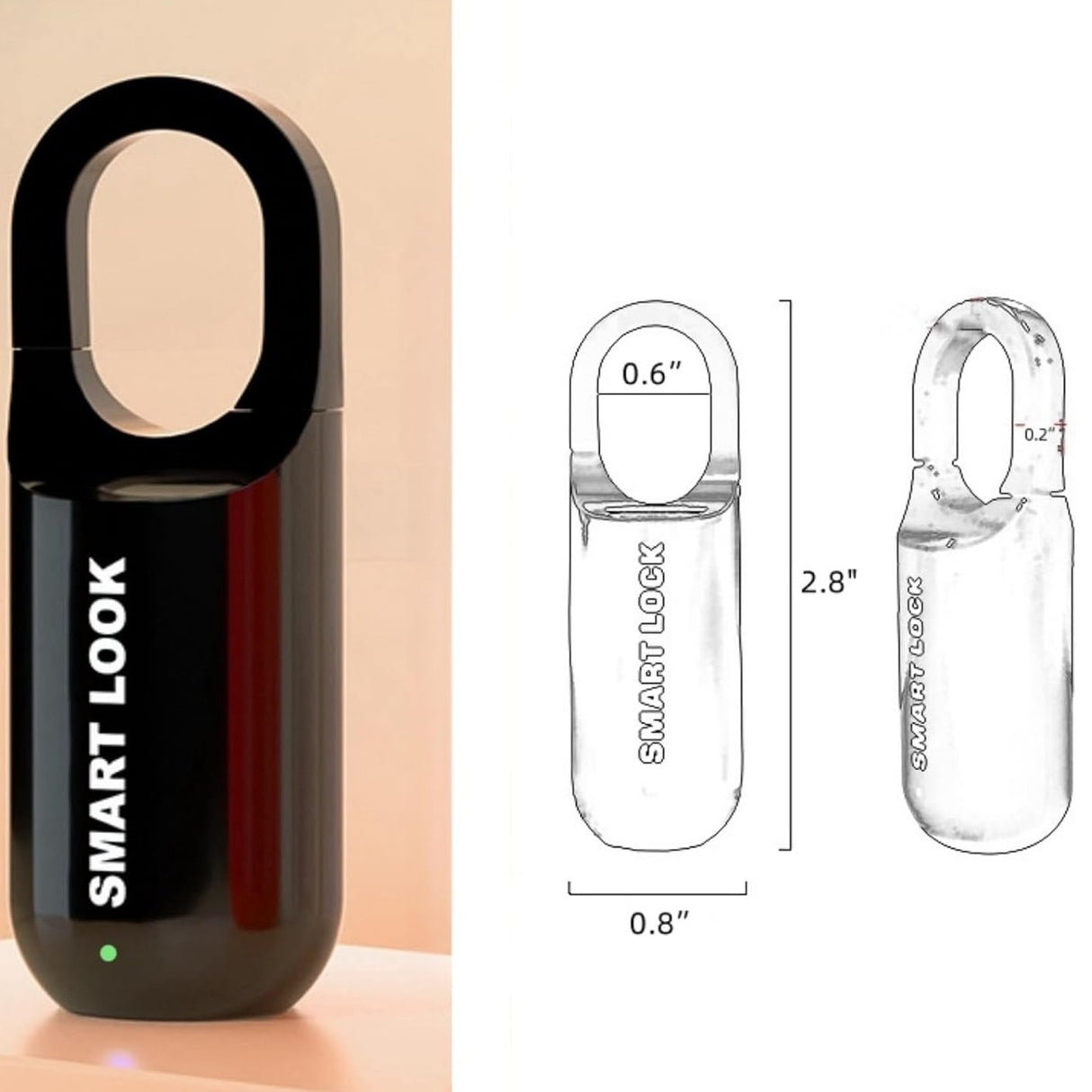 GorillaLock Slim Portable Keyless Biometric Fingerprint Padlock