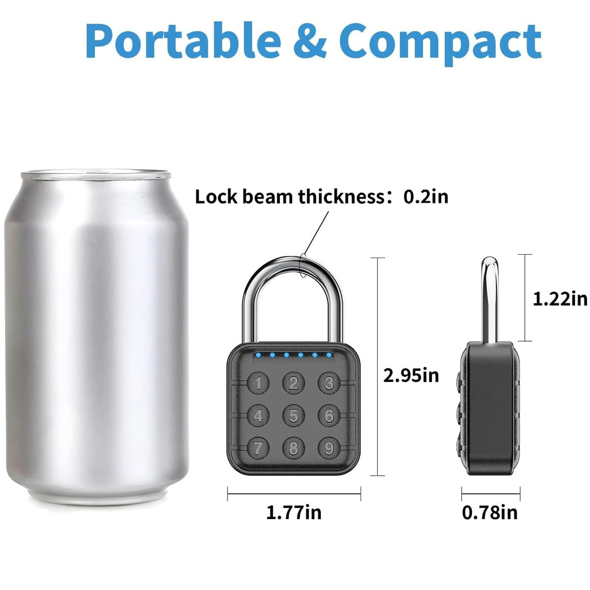 GorillaLock Portable Waterproof Keyless Electronic Keypad Padlock