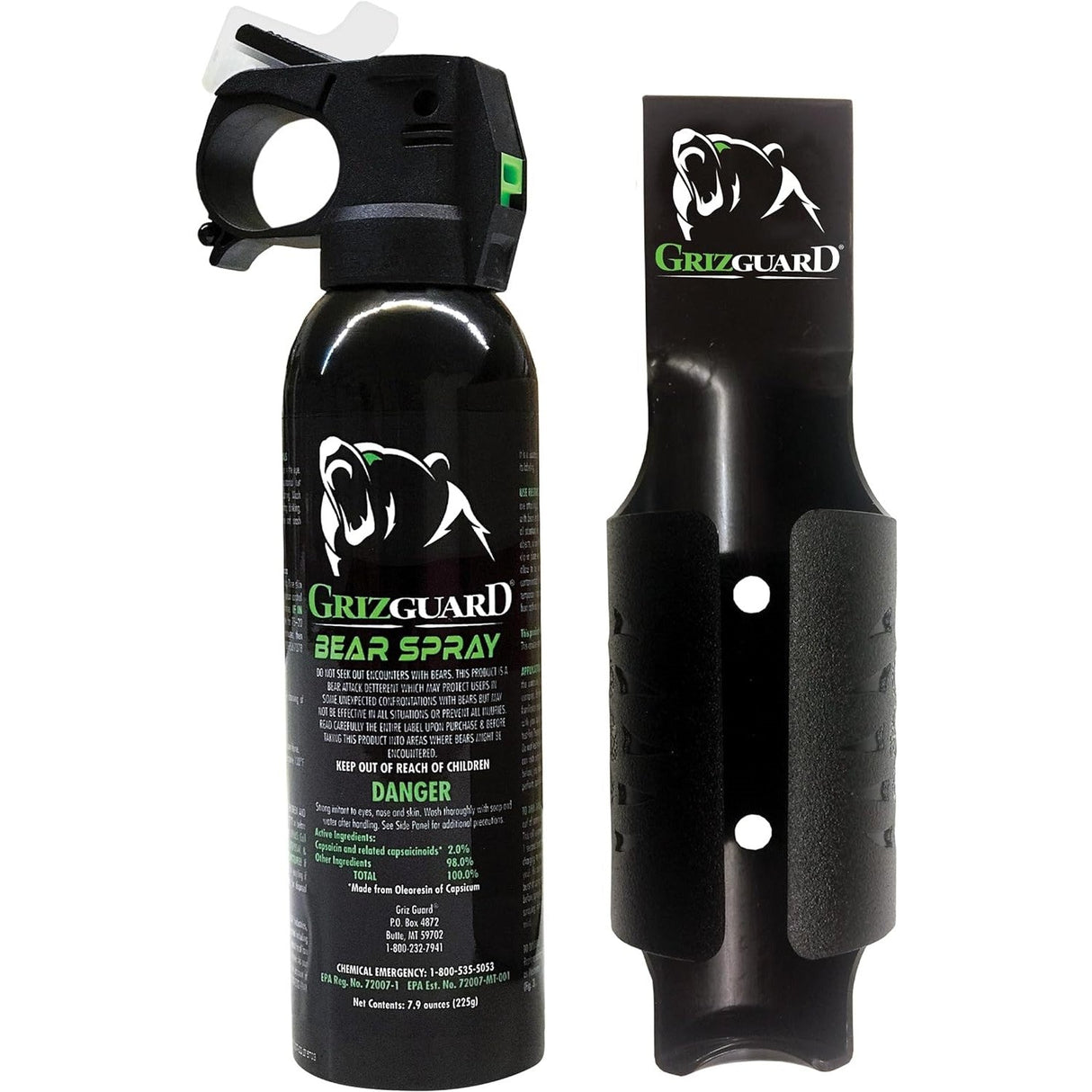 GrizGuard Bear Attack Deterrent Pepper Fog 7.9 oz. w/ Quick Access Holster