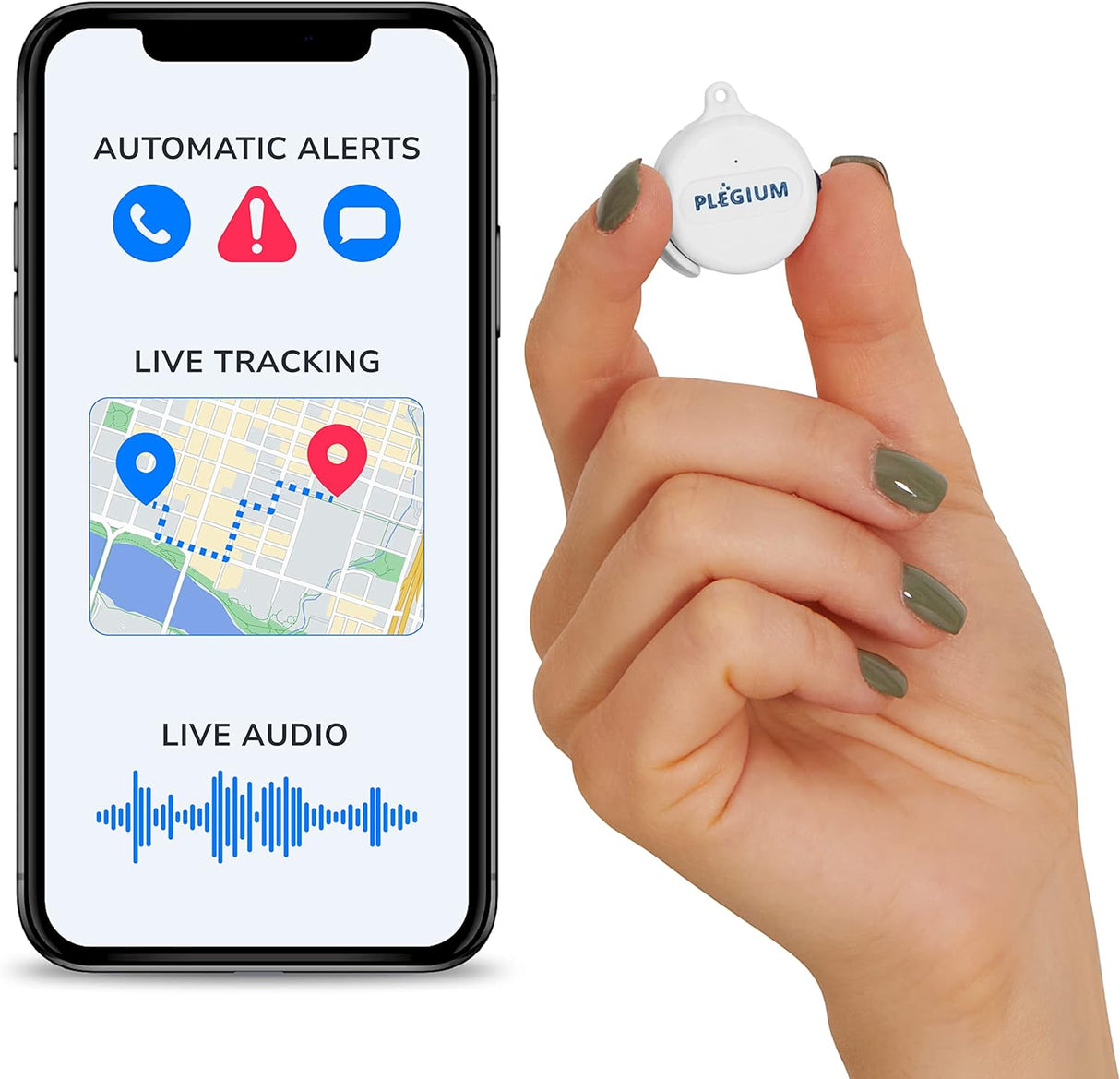 Plegium Smart Emergency Button Personal Wearable GPS Tracker Panic Alarm