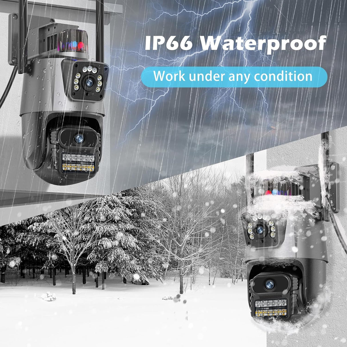 SpyWfi Dual Lens PTZ Tracking Night Vision Security Camera 4K UHD WiFi