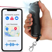 Secondary image - Plegium® Smart LED Alarm Dye Marking Keychain Pepper Spray w/ Safety App