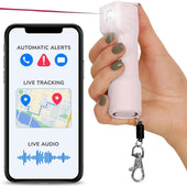 Secondary image - Plegium® Smart LED Alarm Red UV Dye Marking Keychain Defense Spray w/ Safety App