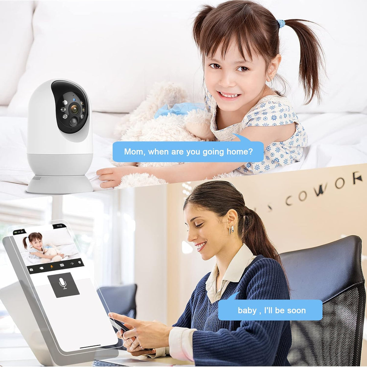 SpyWfi Auto Tracking PTZ Night Vision Nanny Security Camera 2K HD WiFi