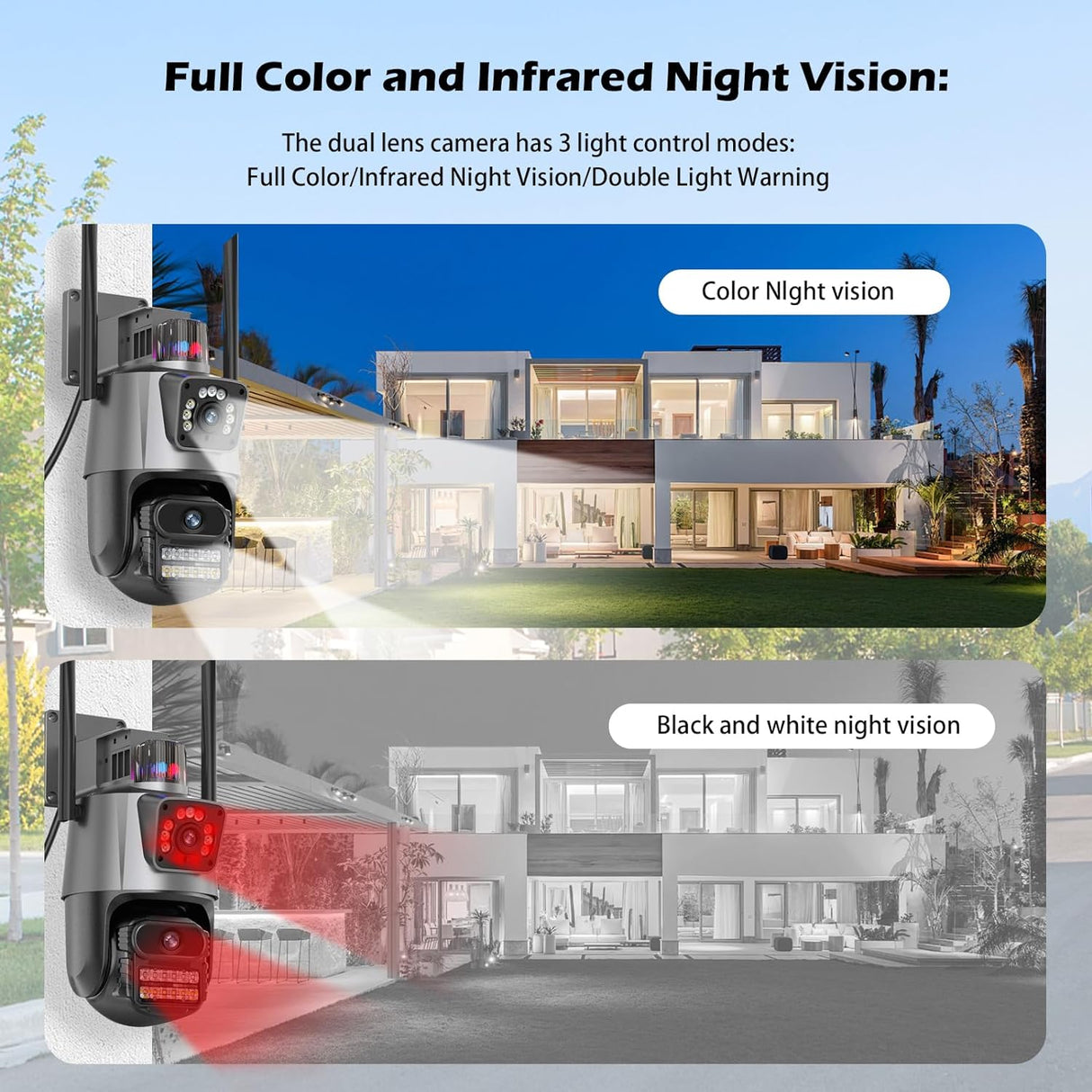 SpyWfi Dual Lens PTZ Tracking Night Vision Security Camera 4K UHD WiFi