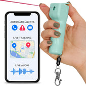 Secondary image - Plegium® Smart Mini Red UV Dye Marking Keychain Pepper Spray w/ Safety App