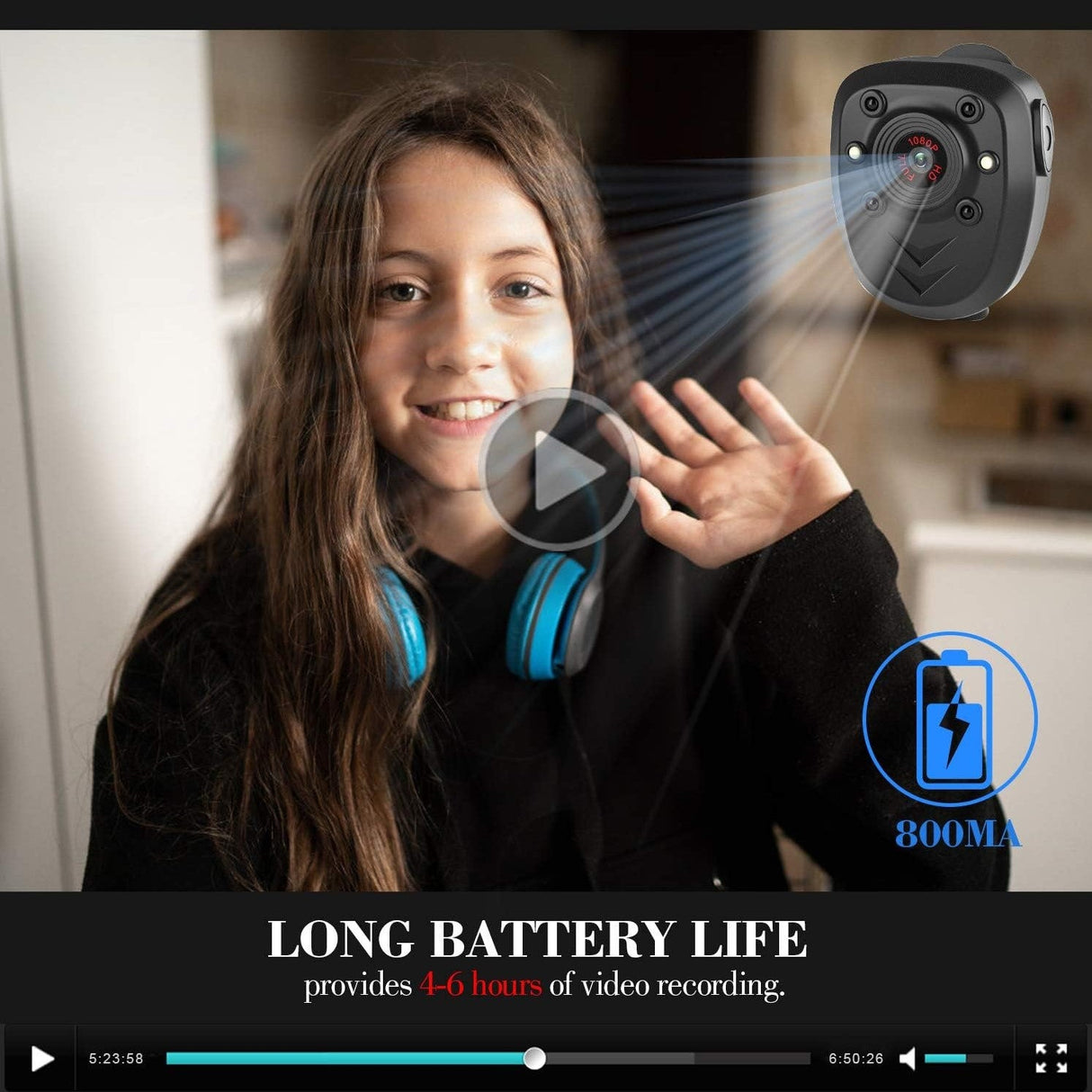 SpyWfi Mini Rechargeable Night Vision Police Body Camera 1080p HD DVR