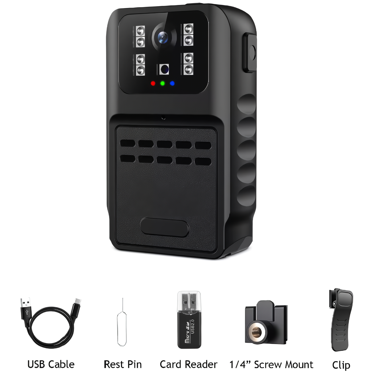 SpyWfi Rechargeable Night Vision Police Body Camera 1080p HD WiFi