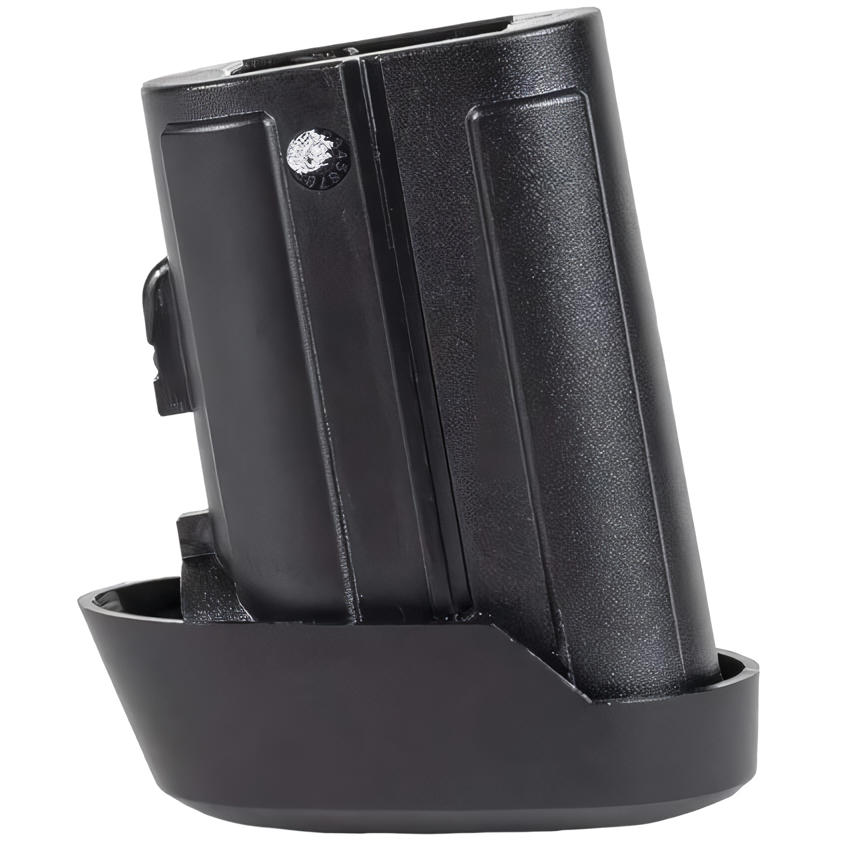 TASER X-Series Performance Power battery pack in its plastic base side view