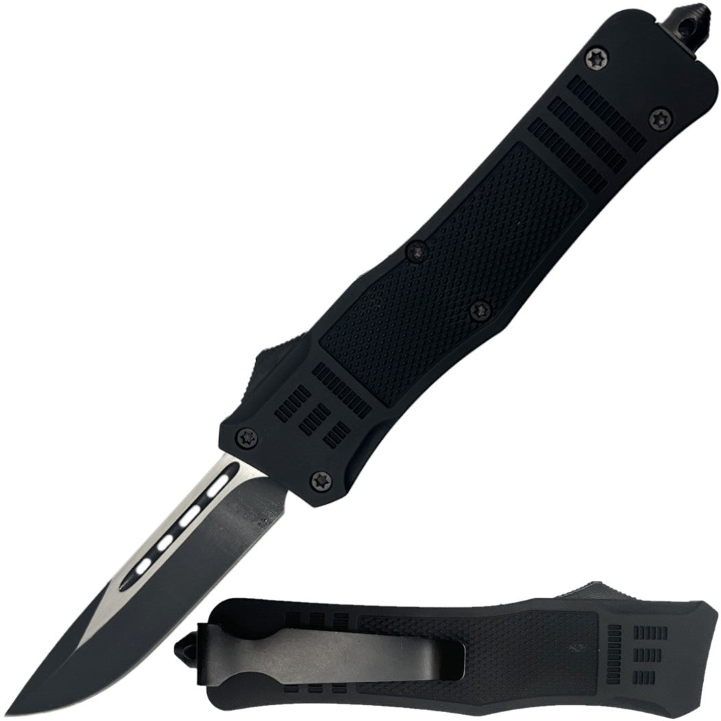 Streetwise Automatic OTF Steel Knife 3.75" w/ Glass Breaker & Sheath