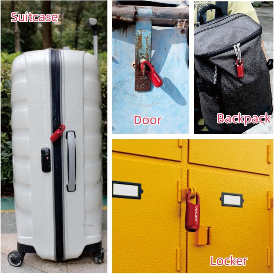 Scenarios where you can use GorillaLock Slim Portable Keyless Biometric Fingerprint Padlock like in suitcases, doors, backpacks and lockers