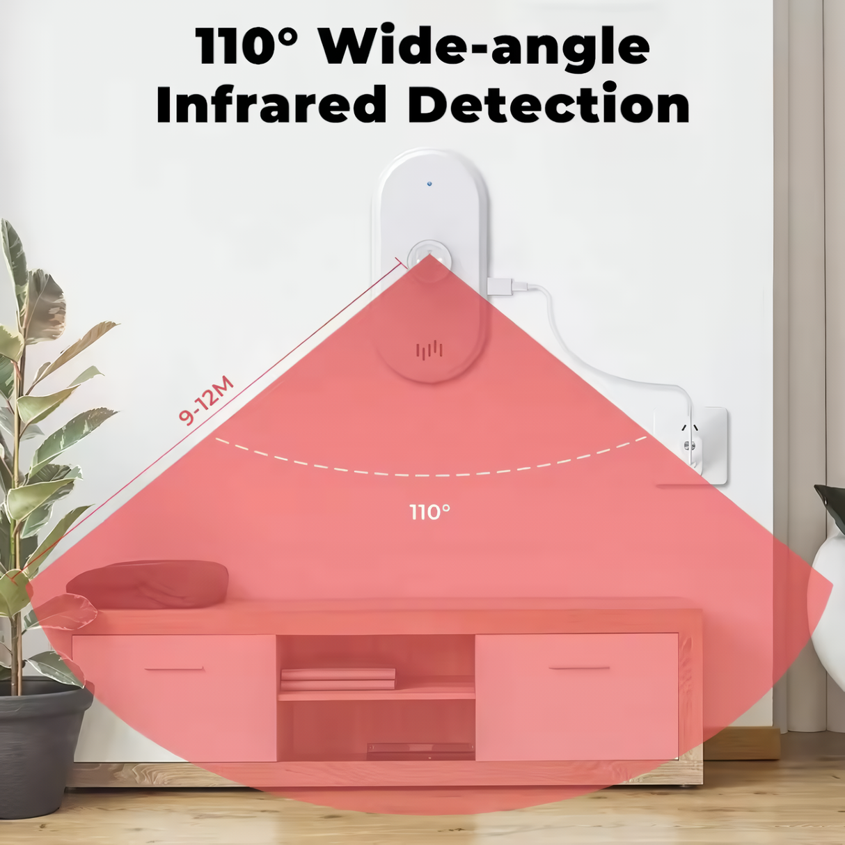 Crow Alert Smart WiFi 110° PIR Motion Detector Intruder Alarm 80dB