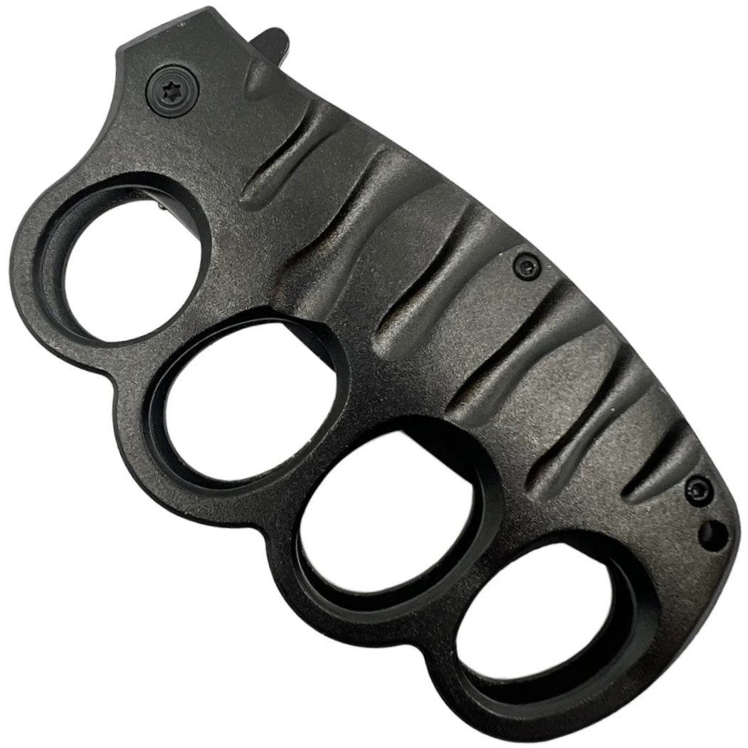 ElitEdge Knuckle Duster Stainless Steel Trench Knife 3.5" w/ Pocket Clip