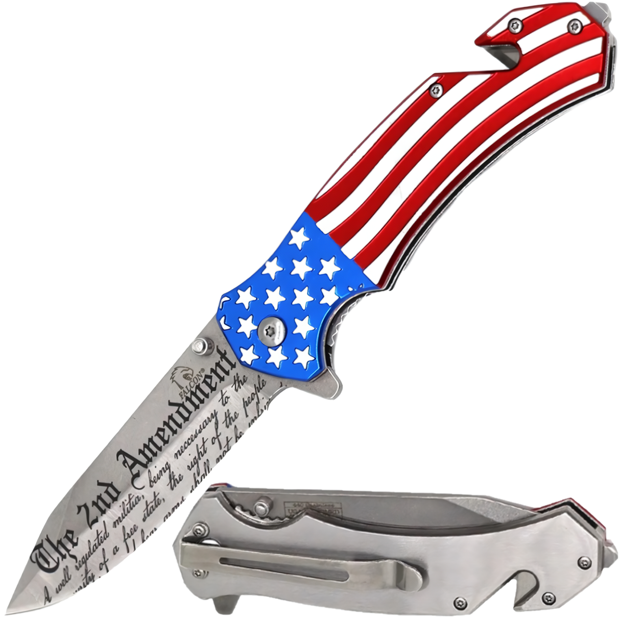 The 2nd Amendment Spring Assisted Stainless Steel Pocket Knife 3"