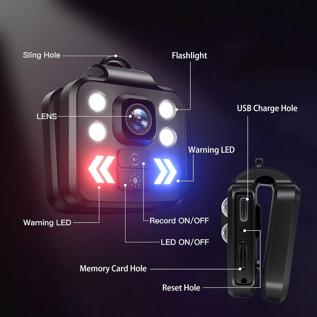 SpyWfi Mini Rechargeable LED Waterproof Body Camera 1080p HD DVR