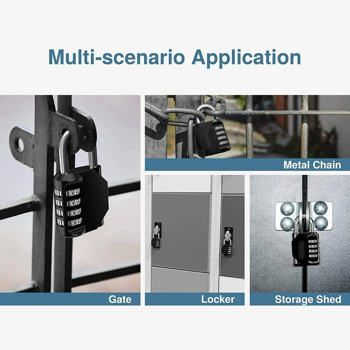 GorillaLock Portable Waterproof Keyless 4-Digit Combination Padlock