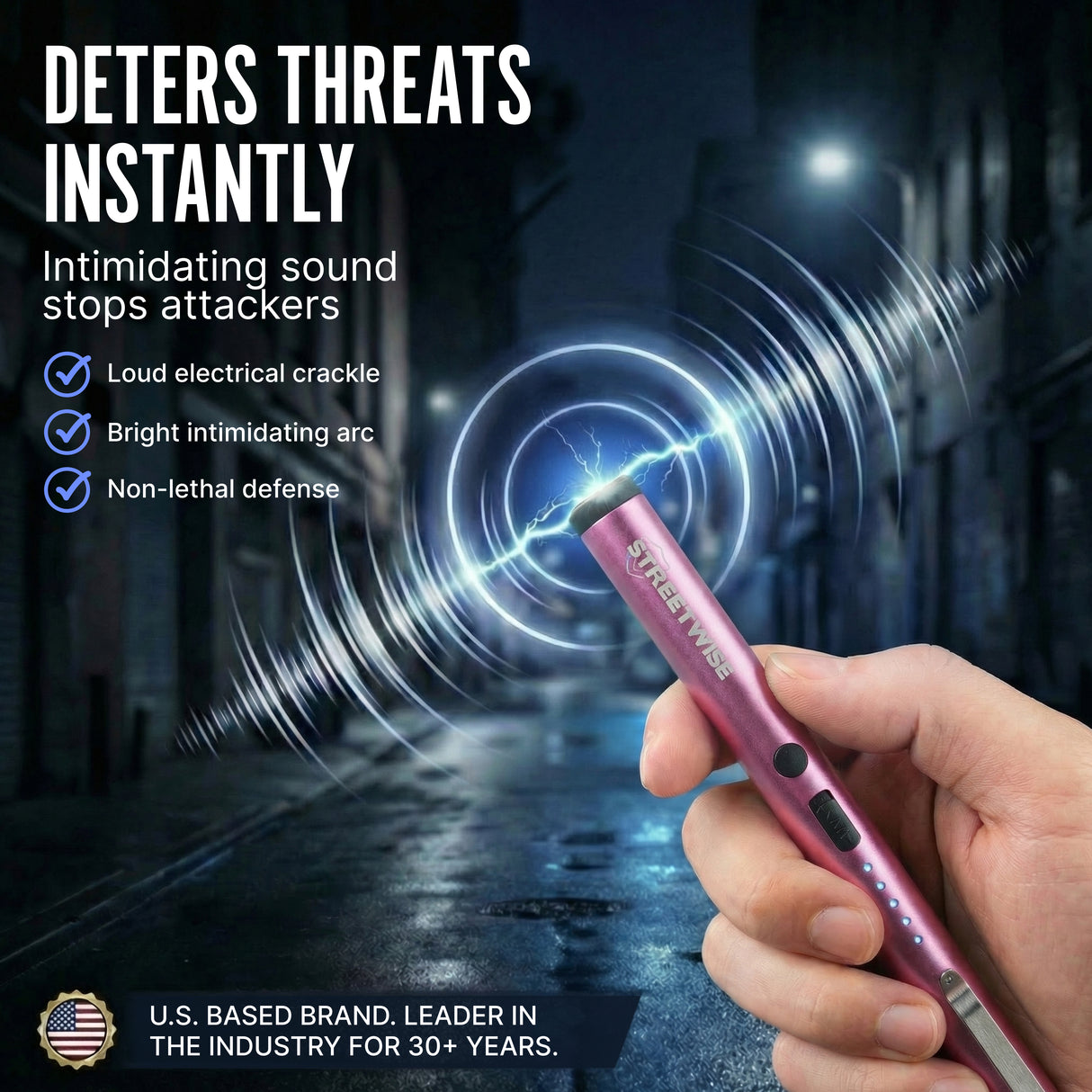 Streetwise Pain Pen 6" Rechargeable Stun Gun 25M