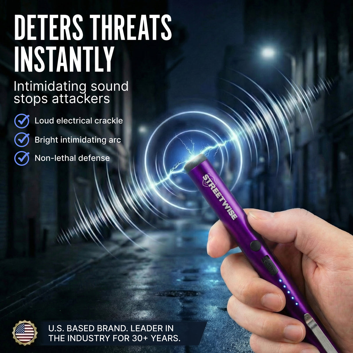 Streetwise Pain Pen 6" Rechargeable Stun Gun 25M