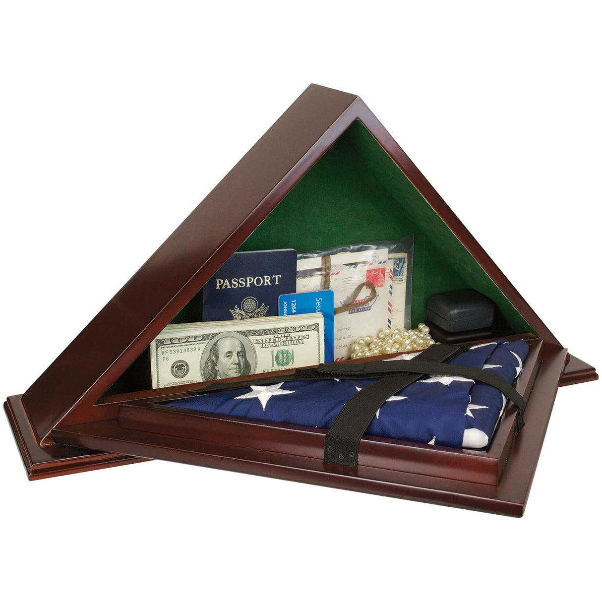 Open diversion safe disguised as a patriot flag case