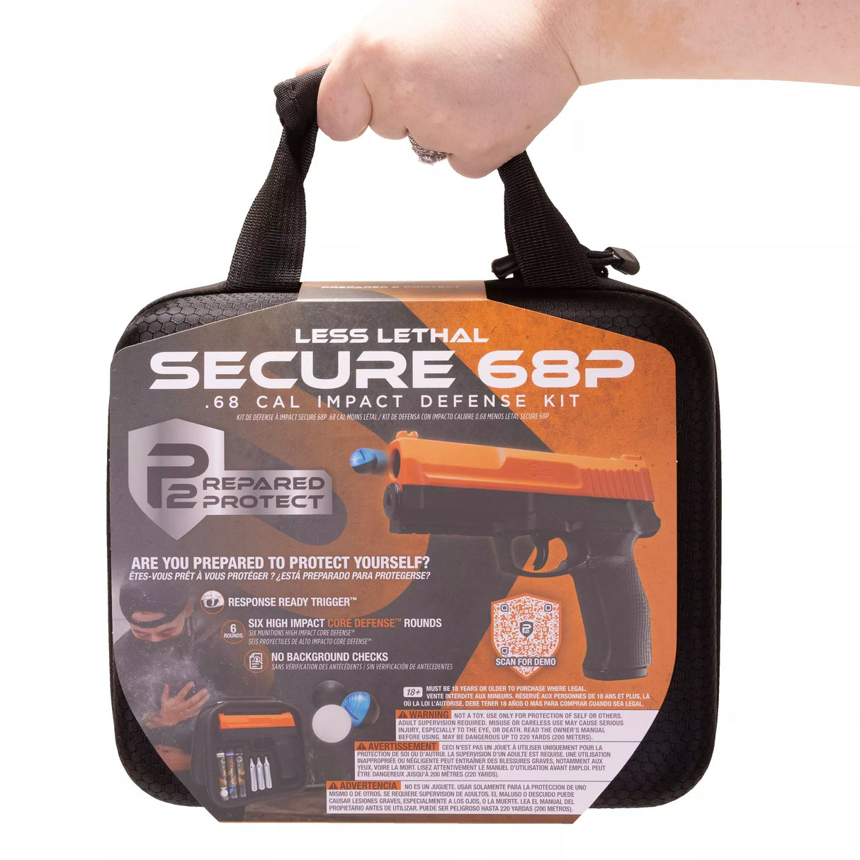 Hand carrying prepared2protect pepper gun carrying case by a short strap