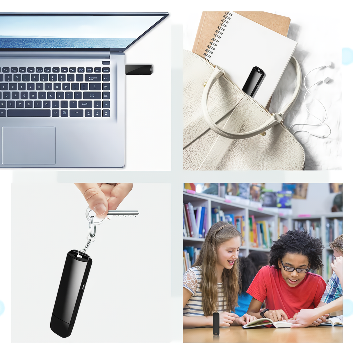 SpyWfi USB Flash Drive Rechargeable Voice Activated Audio Recorder 16GB