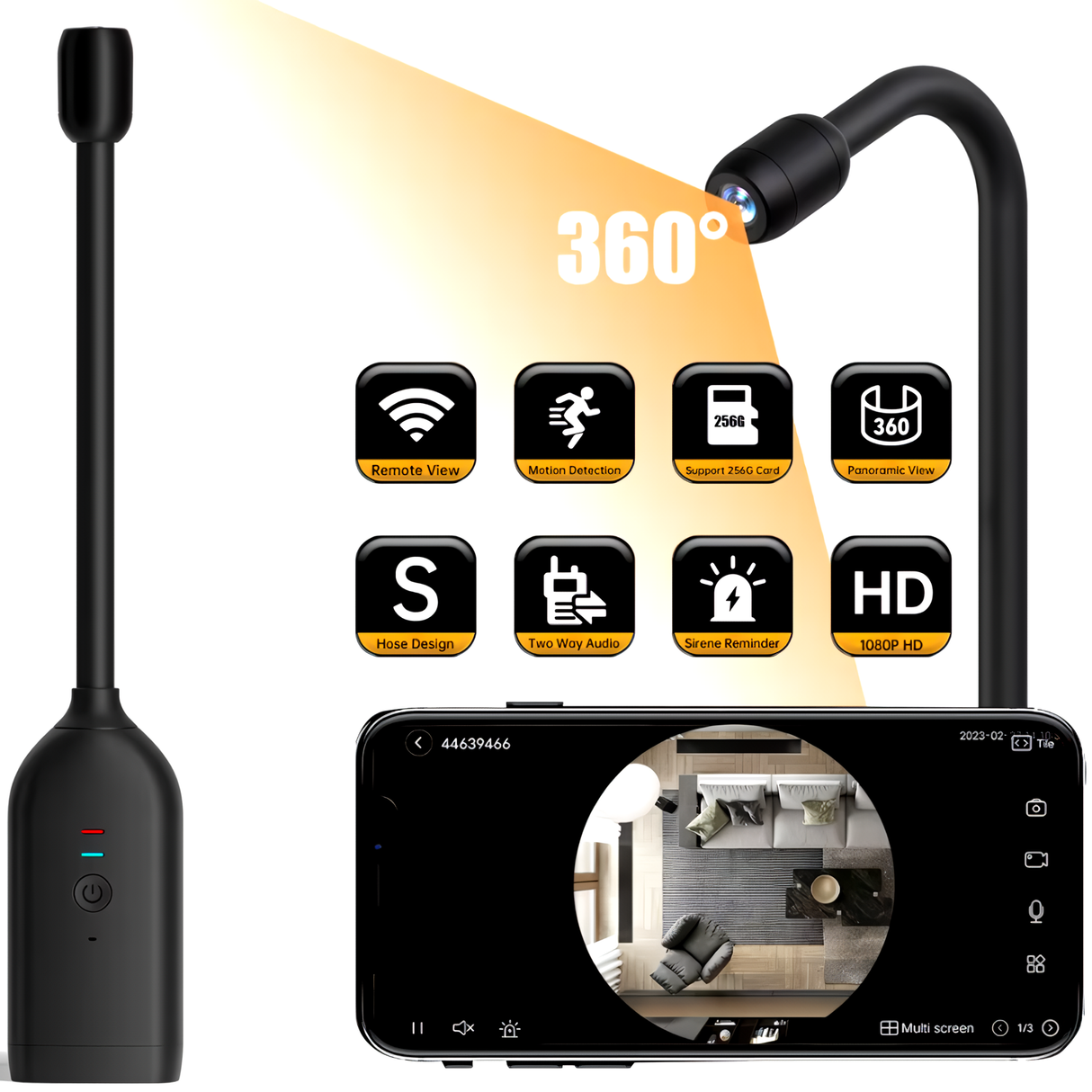 SpyWfi 360º Bendable Motion Activated Security Camera 1080p HD WiFi