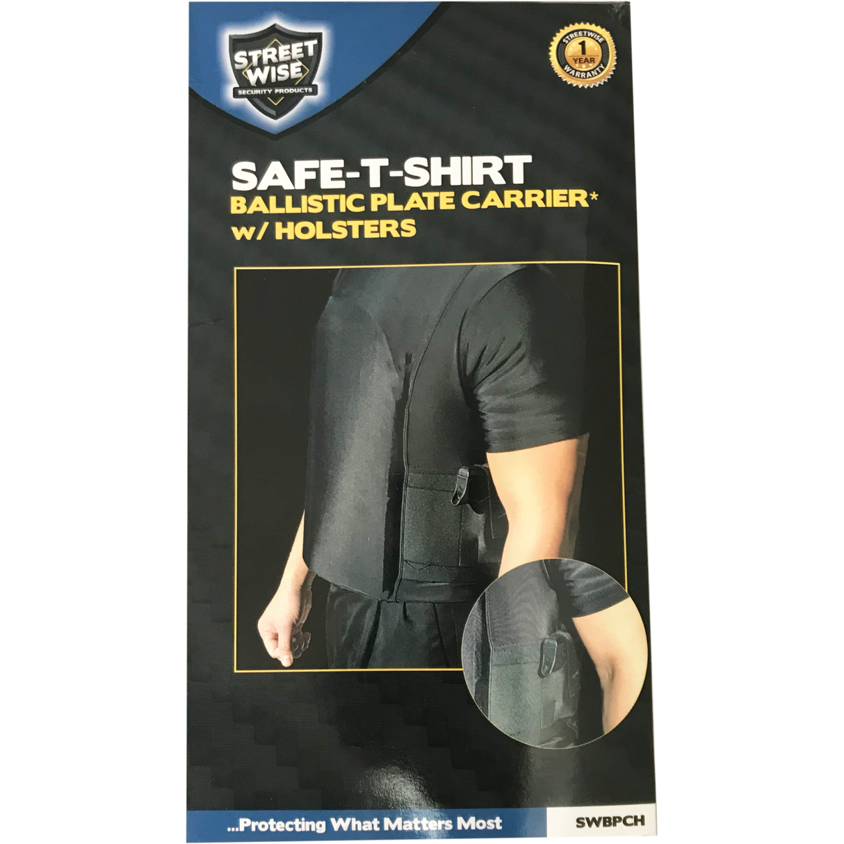 Streetwise Black Tactical Safe-T-Shirt in packaging