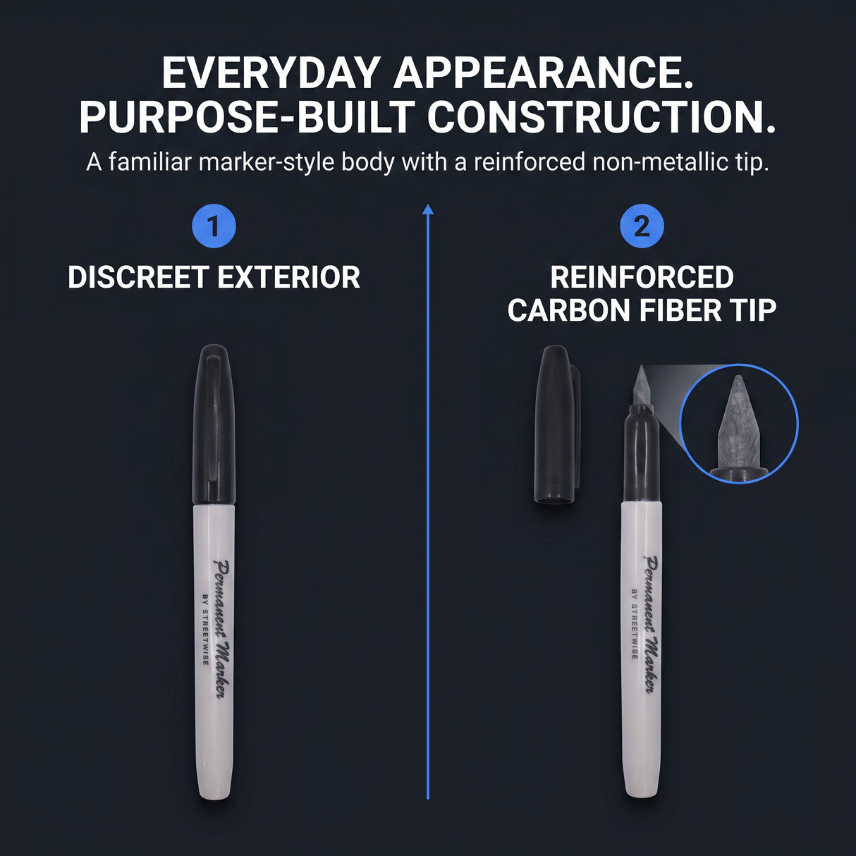 Streetwise Carbon Fiber Tip Permanent Marker Self-Defense Pen