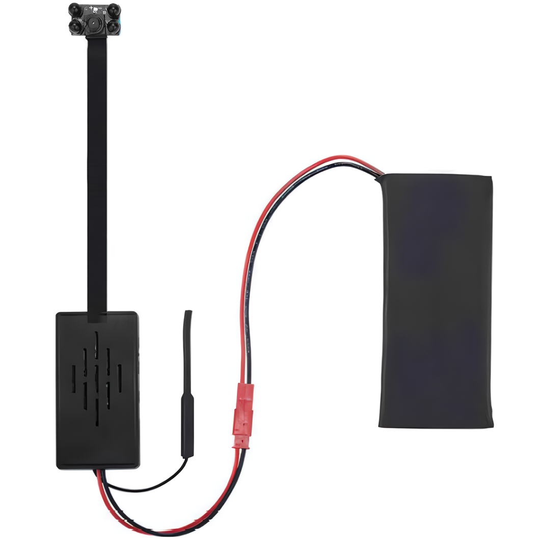 SpyWfi DIY Hidden Motion Detection Night Vision Spy Camera 4K UHD WiFi connected to an internal rechargeable battery