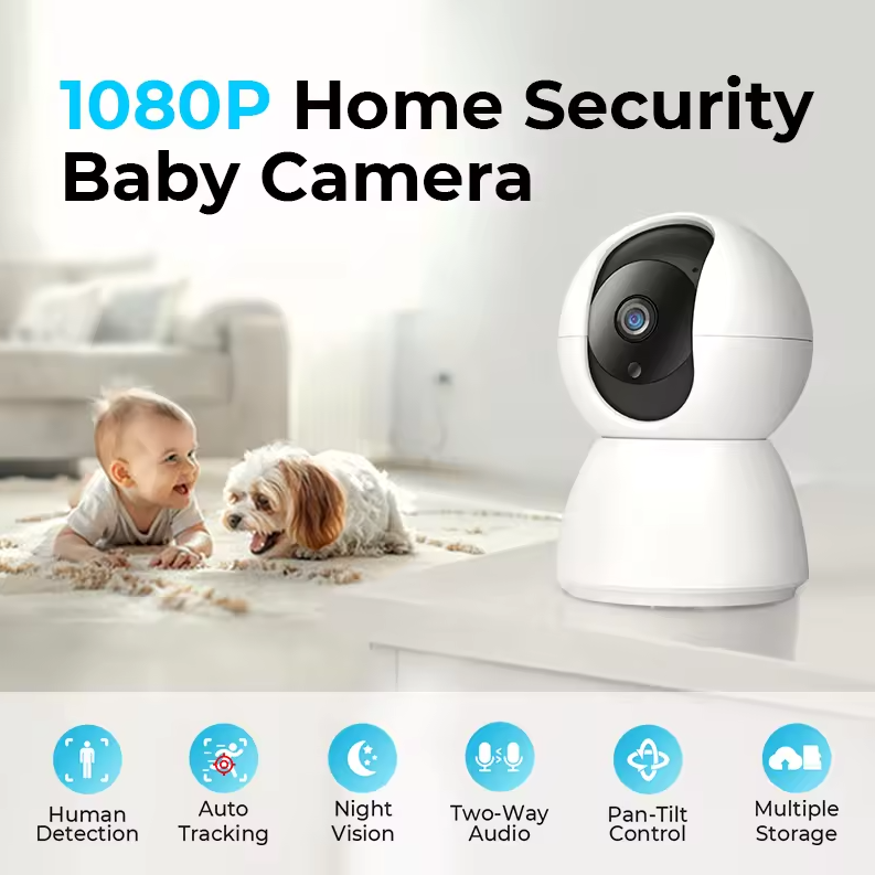 Multiple features of SpyWfi PTZ Auto Tracking Night Vision Nanny Security Camera 1080p HD WiFi including human detection, night vision, two-way audio etc