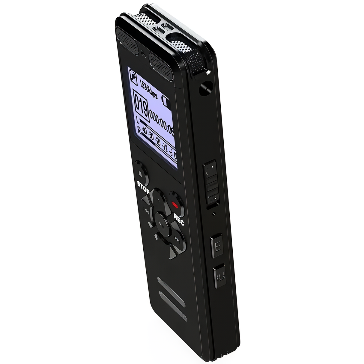 Voice Activated Rechargeable Audio Recorder from SpyWfi angle view