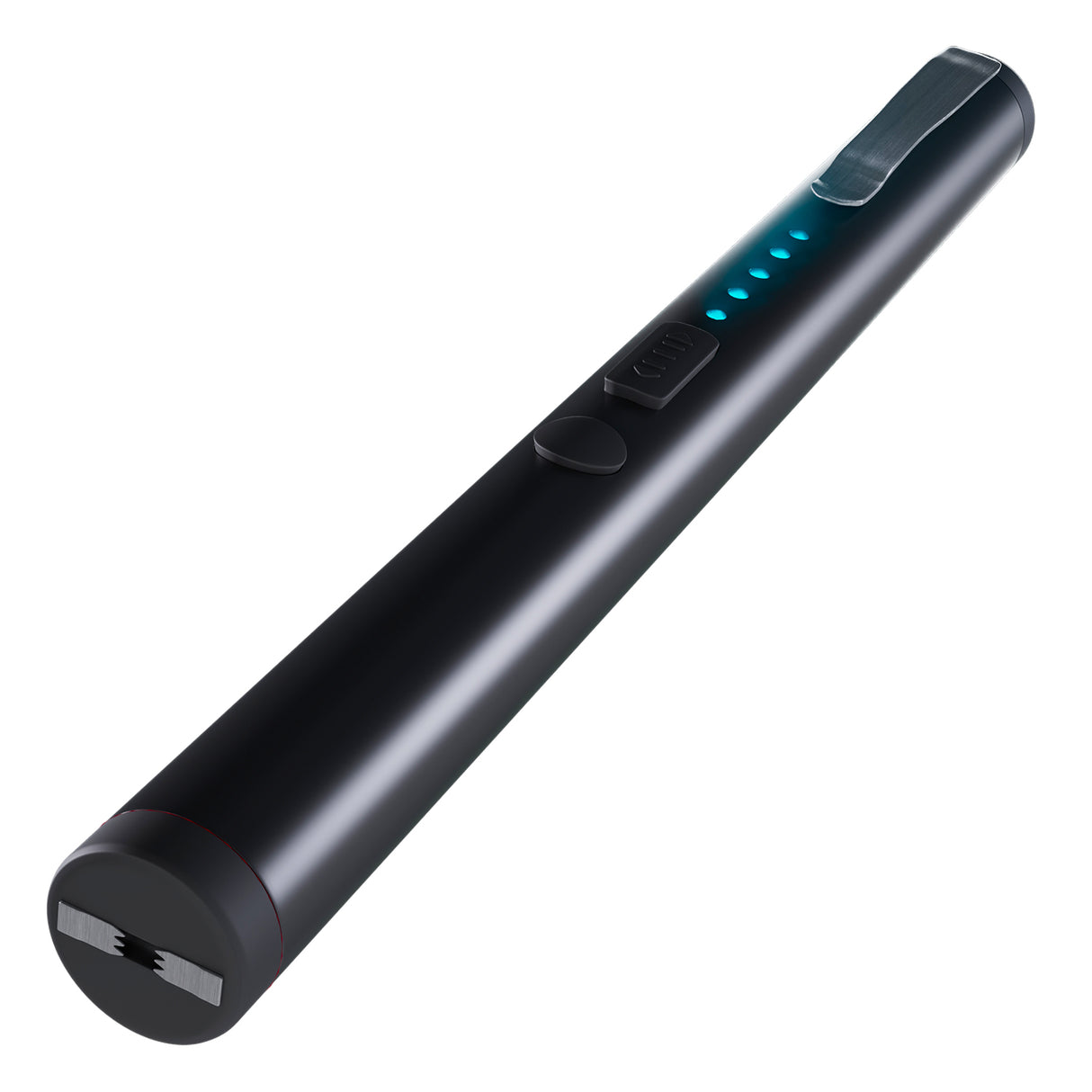Close up angle view of a Streetwise Pain Pen 6" Rechargeable Stun Gun 25M