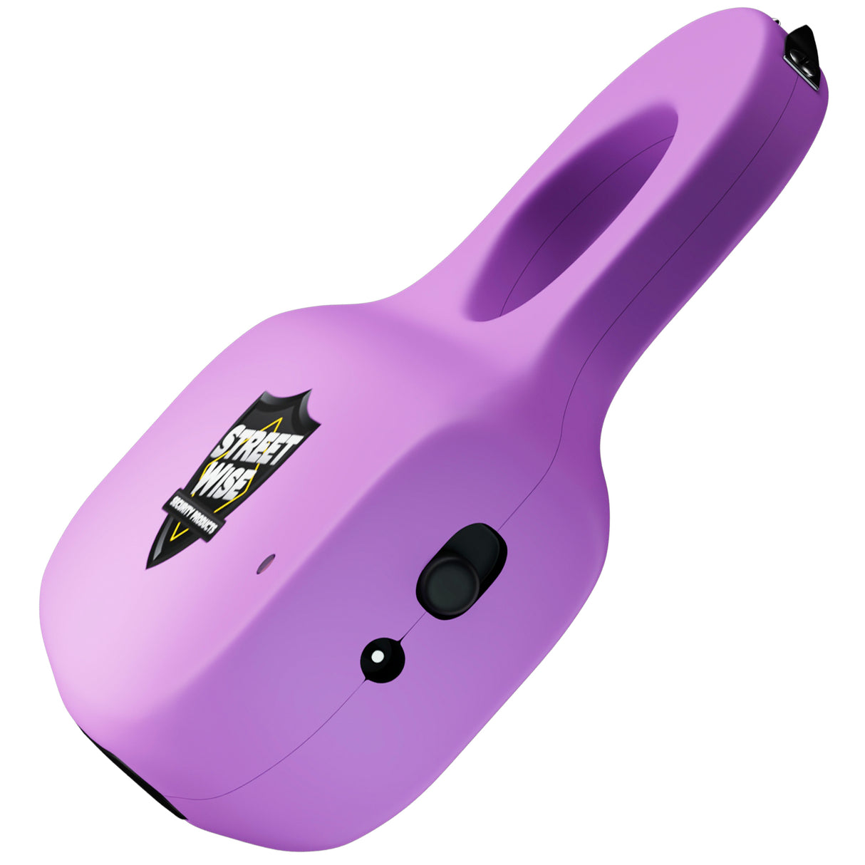 Side view of streetwise light purple stun gun knuckle ring