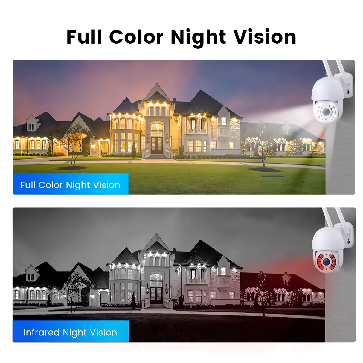 SpyWfi Auto Tracking PTZ Night Vision Wall Security Camera 1080p HD WiFi