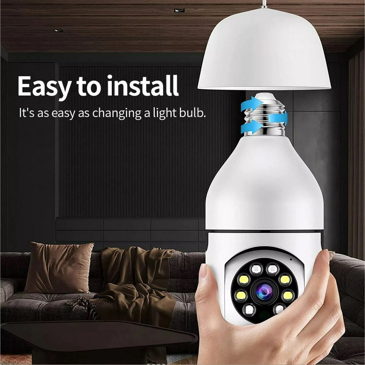 SpyWfi Auto Tracking PTZ Night Vision Lightbulb Security Camera 1080p HD WiFi