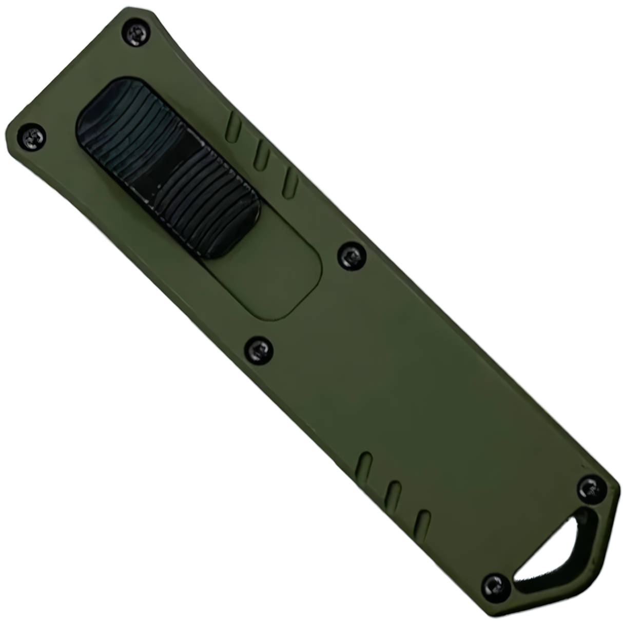 A closed green 3" Armed Force Tactical Mini Automatic OTF Dagger Pocket Knife