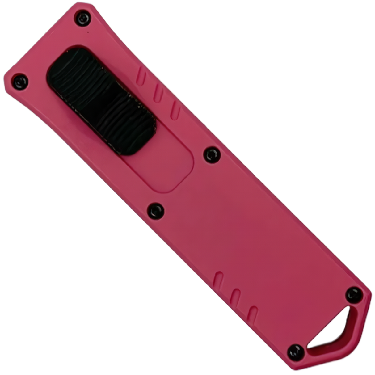 A closed pink 3" Armed Force Tactical Mini Automatic OTF Dagger Pocket Knife