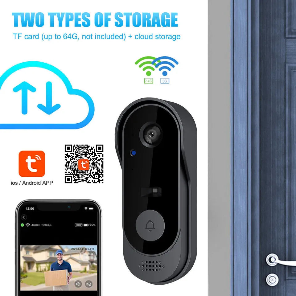 SpyWfi Night Vision Motion Detection Doorbell Security Camera 1080p HD WiFi
