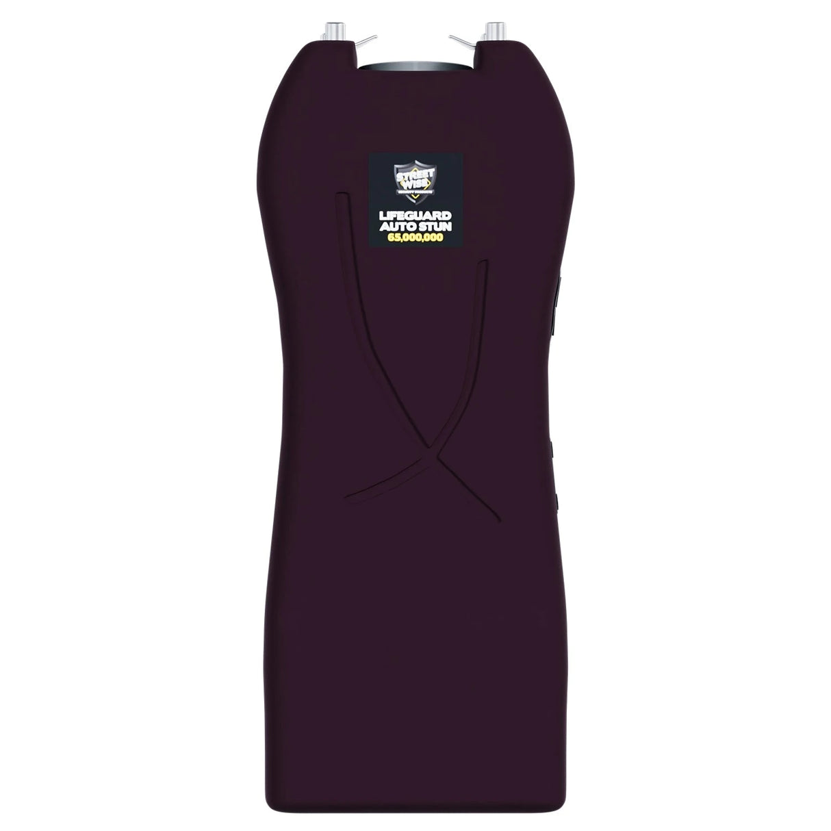 Streetwise black Lifeguard Auto Stun Gun full front view with Streetwise Security logo