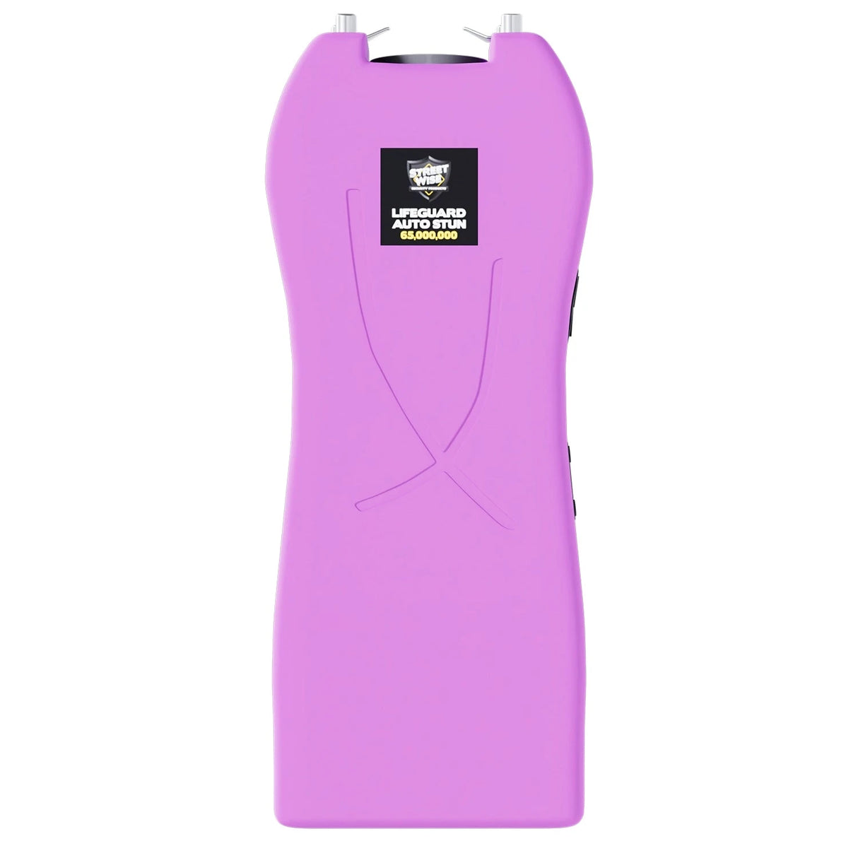 Streetwise light purple Lifeguard Auto Stun Gun full front view with Streetwise Security logo
