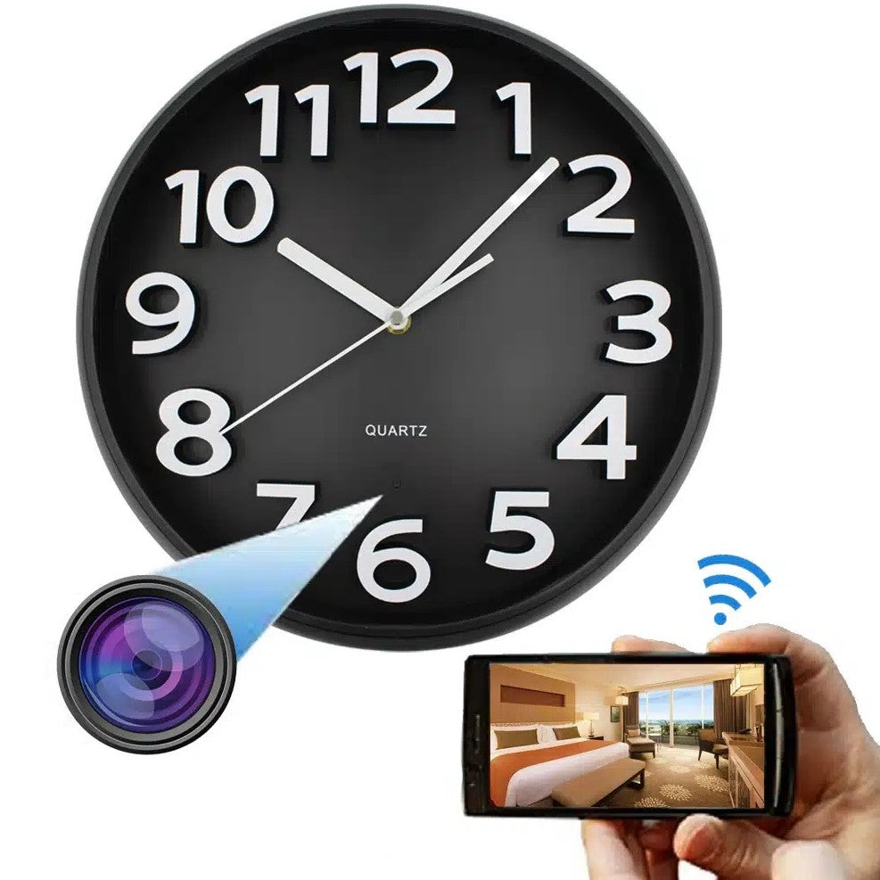SpyWfi Wall Clock Hidden Motion Detection Spy Camera 1080p HD WiFi