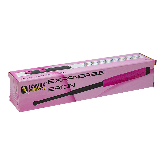 Kwik Force® Expandable Solid Steel Baton w/ Pink Handle 26''