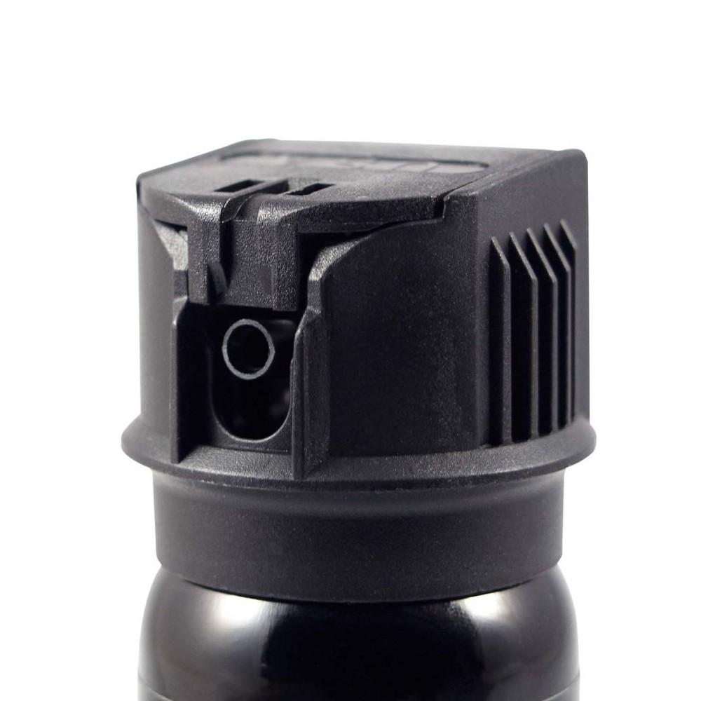 Close up view of nozzle of 4 oz Fox Labs One Point Four Police Pepper Spray
