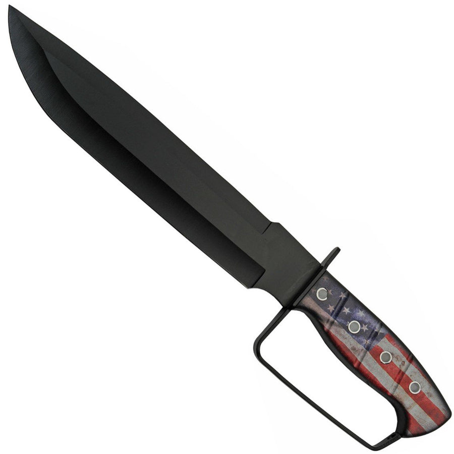 Rite Edge™ USA Steel Bowie Knife 7" w/ Knuckle Guard & Sheath