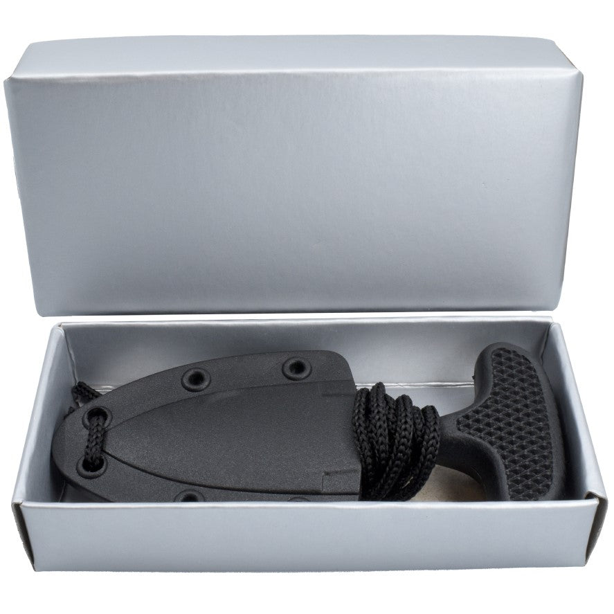 3.5 inch Tactical Steel Neck Knife from ElitEdge in an open box