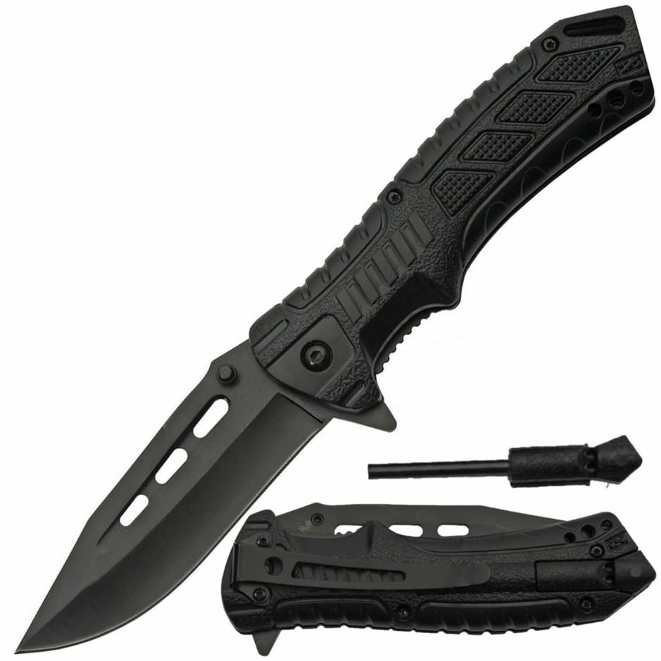 Rite Edge 3-In-1 EDC Folding Survival Pocket Knife 3.5" w/ Firestarter & Whistle