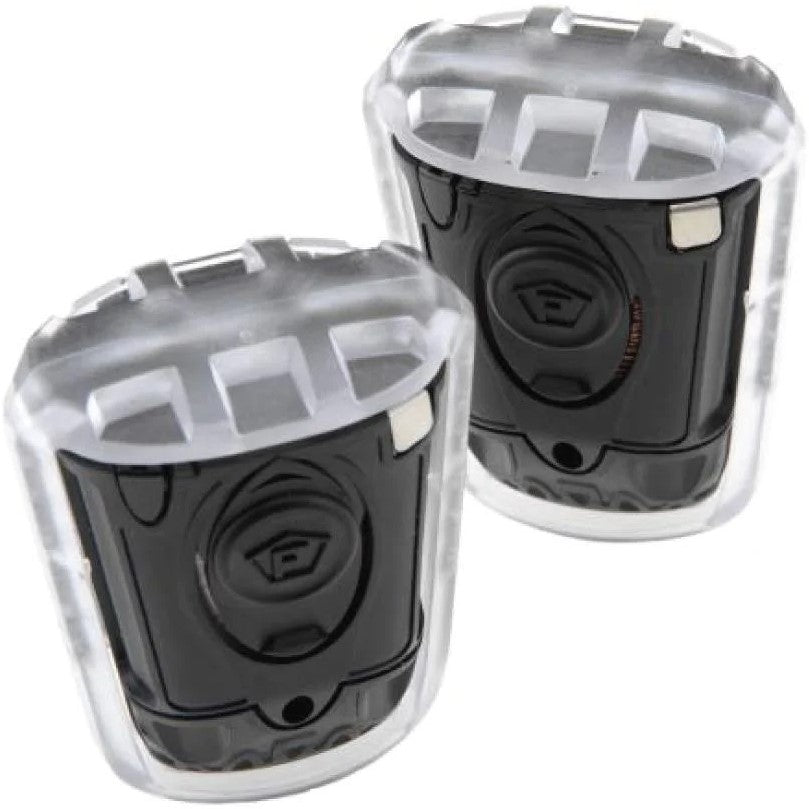 Two black TASER Pulse/Bolt Reload Air Cartridges with clear protective covers