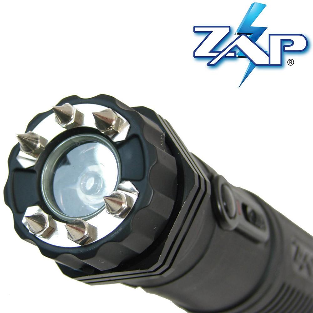ZAP Light Extreme Rechargeable Stun Gun Flashlight with prongs shown